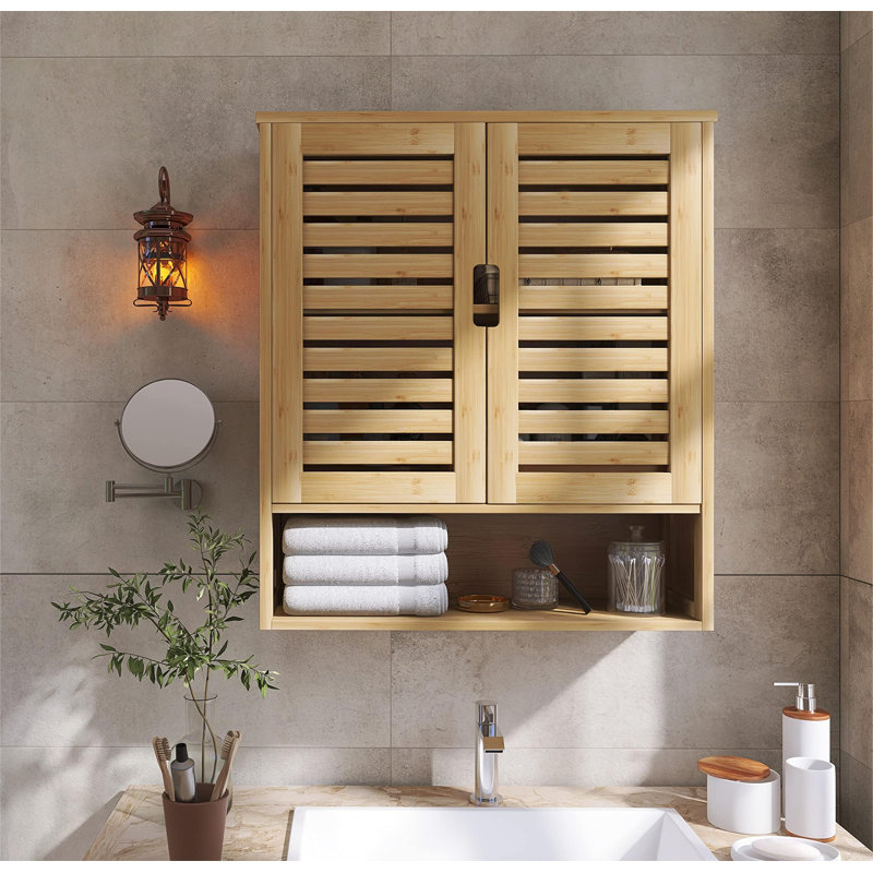 Latitude Run® Solid Wood Wall Bathroom Cabinet | Wayfair